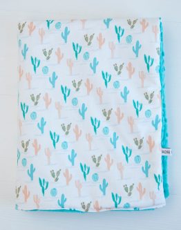 couverture bébé tropical mint cactus -roseboho couverture bébé tropical mint cactus -roseboho