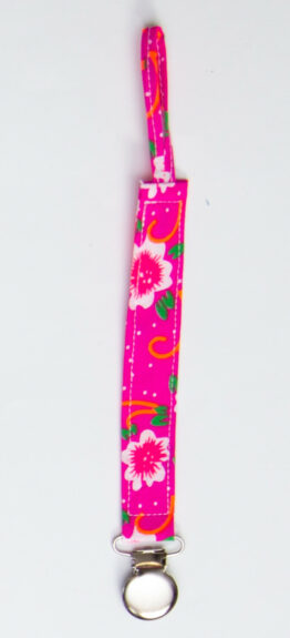 attache sucette fleur fushia-rose boho attache sucette fleur fushia-rose boho