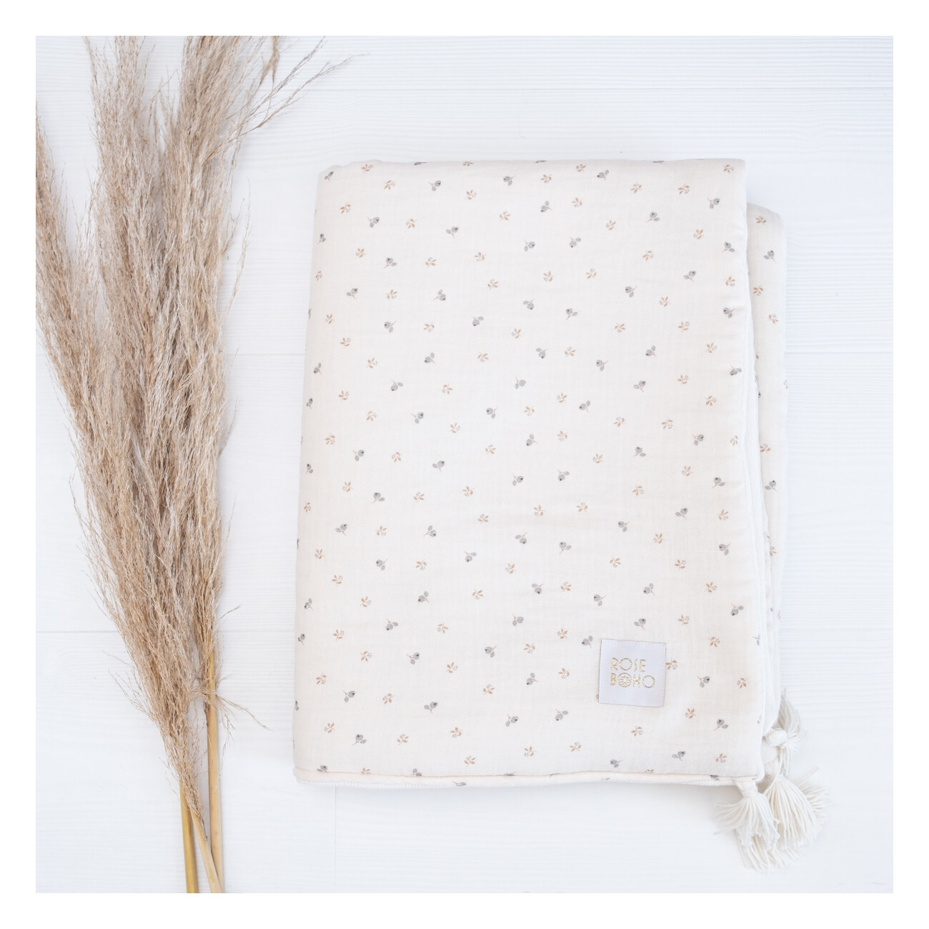 Couverture Bebe D Ete Double Gaze Tricot Feuille D Olivier