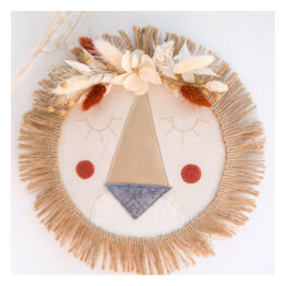 tambourin lion fleuri terracotta- rose boho tambourin lion fleuri terracotta- rose boho