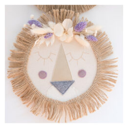 Tambourin lion fleuri- rose boho Tambourin lion fleuri- rose boho