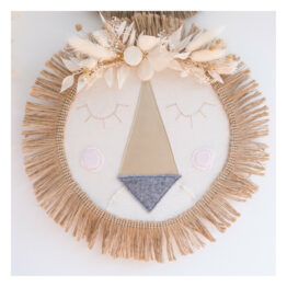 tambourin lion fleuri- rose boho tambourin lion fleuri- rose boho