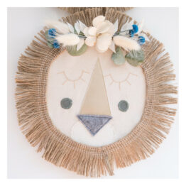 tambourin lion fleuri- rose boho tambourin lion fleuri- rose boho