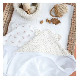 cape de bain ourson bébé -rose boho