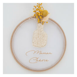 tambourin fleuri maman chérie- rose boho tambourin fleuri maman chérie- rose boho