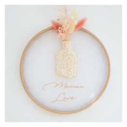 tambourin fleuri maman love - rose boho tambourin fleuri maman love - rose boho