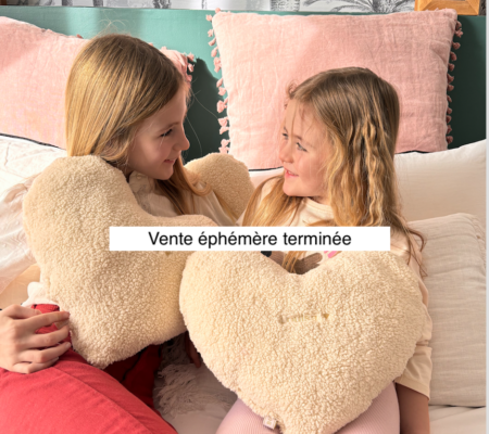 Coussin coeur moumoute