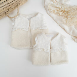 Gilet sherpa broderie anglaise enfant