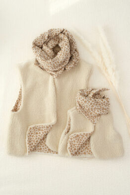 Duo maman + enfant -veste gilet sans manches sherpa