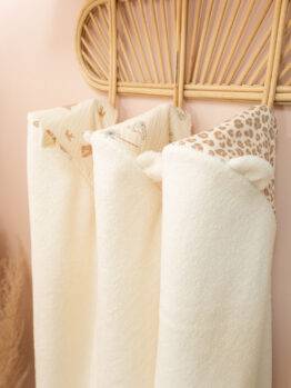 Cape de bain Ourson Milo Savane