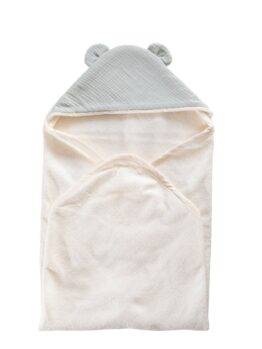 Cape de bain Ourson Milo Menthe