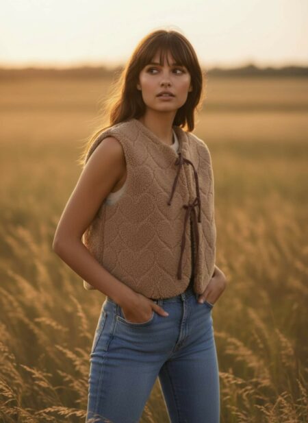 Gilet Moka coeur sans manches adulte