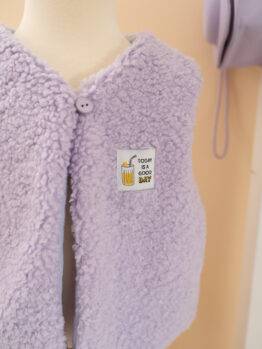Gilet Parme sans manches sherpa enfant - Today is good day- 24m