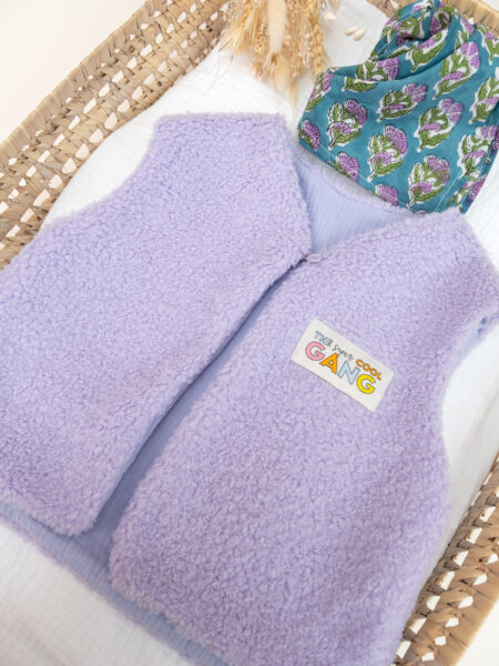 Gilet Parme sans manches sherpa enfant - Cool Gang- T6