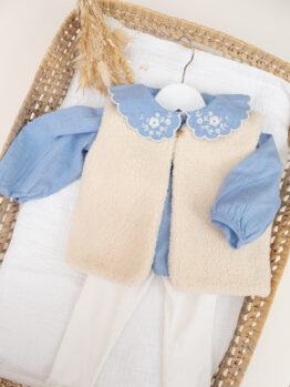 Veste gilet sans manches sherpa enfant -Rayé-24 mois