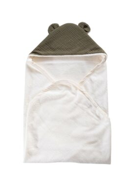 Cape de bain Ourson Milo Fougère uni